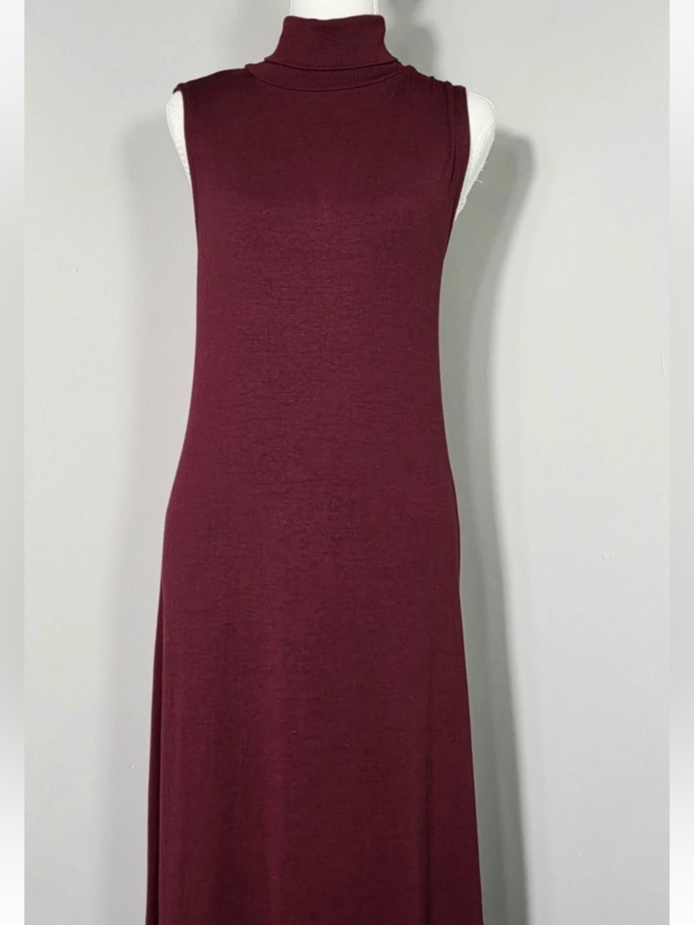 A New Day Ribbed Sleeveless Turtleneck Maxi Dress - Burgundy Size XS | NWT - Picture 5 of 7